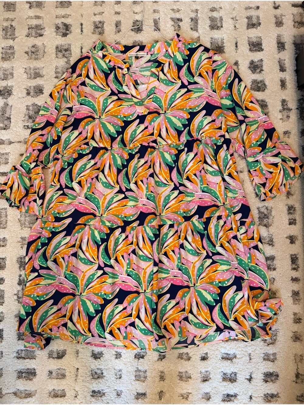 Michelle McDowell Women's Floral Print Pants Multicolor Regular Size XL
